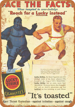 Lose Weight With Lucky Strike Cigarettes - Metal Sign