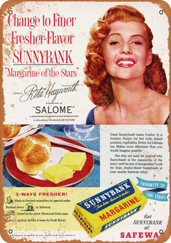 Rita Hayworth for Sunnybank Butter - Metal Sign