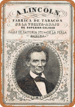 1859 Abraham Lincoln Tobacco - Metal Sign