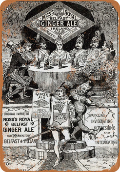 1879 Ross's Ginger Ale Belfast - Metal Sign