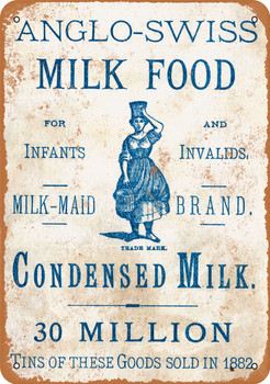 1883 Anglo-Swiss Condensed Milk - Metal Sign