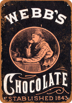 1887 Webb's Chocolate - Metal Sign