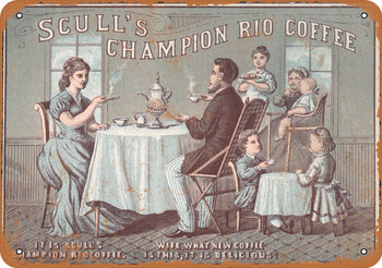 1889 Scull's Champion Rio Coffee - Metal Sign