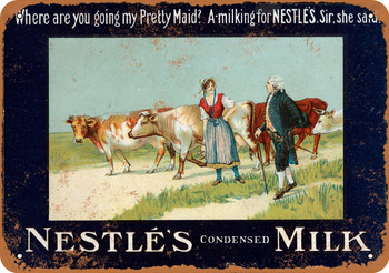 1891 Nestle's Condensed Milk - Metal Sign