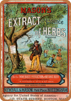 1892 Mason's Extract of Herbs - Metal Sign