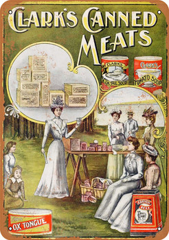 1900 Clark's Canned Meats - Metal Sign