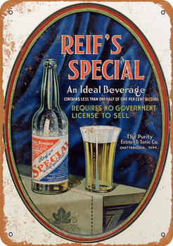 1902 Reif's Special Non-Alcoholic Beer - Metal Sign