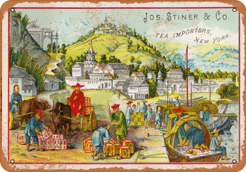 1902 Jos. Stiner Tea Importers - Metal Sign