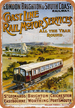 1906 London Brighton & South Coast Railway - Metal Sign