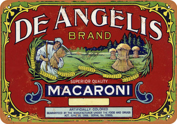 1916 De Angelis Macaroni - Metal Sign
