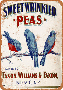 1918 Sweet Wrinkled Peas - Metal Sign