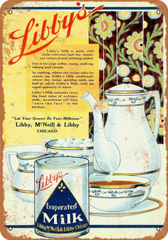 1918 Libby's Evaporated Milk - Metal Sign