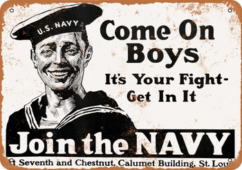 1919 Join the Navy in St. Louis - Metal Sign