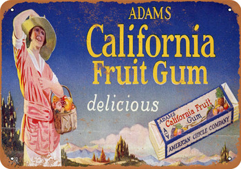 1920 Adams California Fruit Gum - Metal Sign 2
