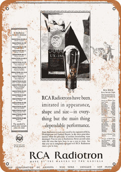 1928 RCA Radiotron Tubes - Metal Sign