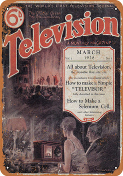 1928 Television Monthly Magazine - Metal Sign