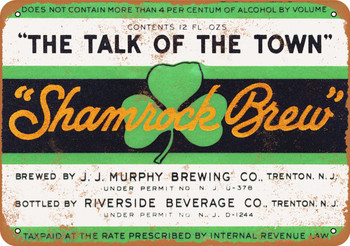 1933 Murphy Shamrock Brew Beer - Metal Sign