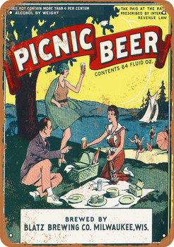 1934 Blatz Picnic Beer - Metal Sign
