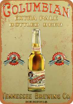1936 Tennessee Columbian Extra Pale Beer - Metal Sign
