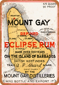 1937 Mount Gay Eclipse Rum - Metal Sign