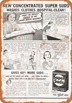 1938 Super Suds Laundry Soap - Metal Sign