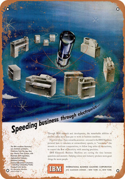 1950 IBM Computing Machines - Metal Sign
