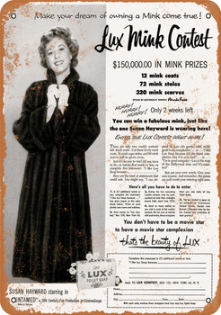 1955 Lux Soap Win a Mink Contest - Metal Sign