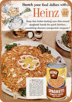1955 Heinz 57 Canned Spaghetti - Metal Sign