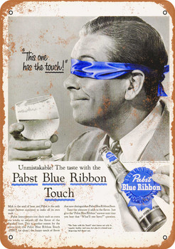 1956 Pabst Blue Ribbon Beer Taste Test - Metal Sign