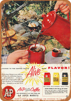 1956 A&P Coffee and Camping - Metal Sign