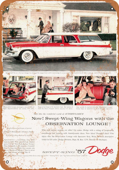 1957 Dodge Custom Sierra Station Wagon Swept-Wing - Metal Sign