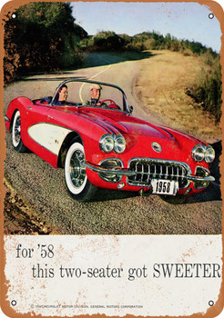 1958 Chevrolet Corvette - Metal Sign 2