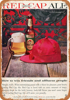 1960 Carling Red Cap Ale - Metal Sign