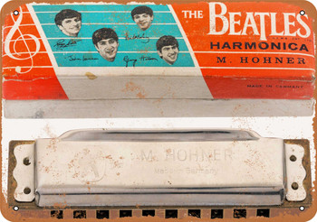 1964 The Beatles Harmonica - Metal Sign