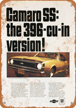 1967 Camaro SS Sport Coupe Rally Sport - Metal Sign
