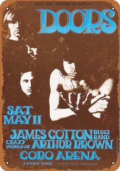 1967 The Doors in Detroit - Metal Sign