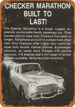 1968 Checker Marathon - Metal Sign