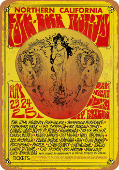 1968 Northern California Folk-Rock Festival - Metal Sign