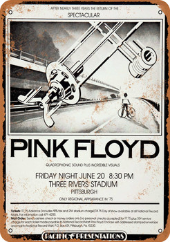 1975 Pink Floyd in Pittsburgh - Metal Sign