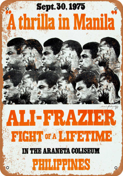 1975 Ali Frazier Thrilla in Manila - Metal Sign
