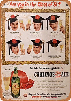1951 Carling's Red Cap Ale - Metal Sign