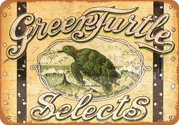 Green Turtle Selects Cigars - Metal Sign