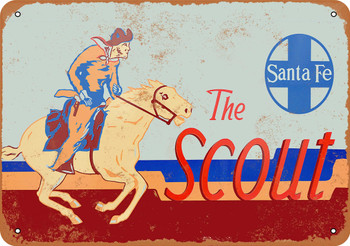 Santa Fe Railroad The Scout - Metal Sign