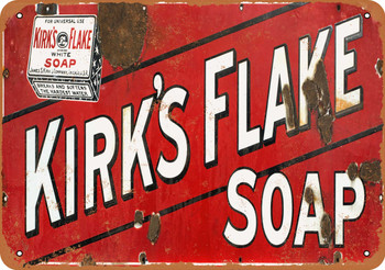 Kirk's Flake White Soap - Metal Sign
