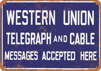 Western Union Telegraph and Cable - Metal Sign