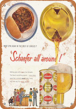 1959 Schaefer Beer - Metal Sign
