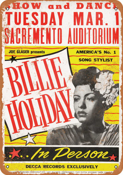1949 Billie Holiday in Sacramento - Metal Sign
