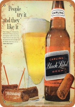 1961 Carling Black Label Beer - Metal Sign