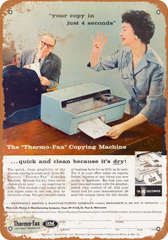 1958 Thermo-Fax Copying Machine - Metal Sign