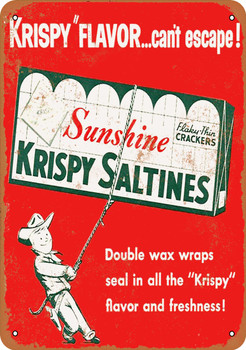 1956 Sunshine Krispy Saltine Crackers - Metal Sign